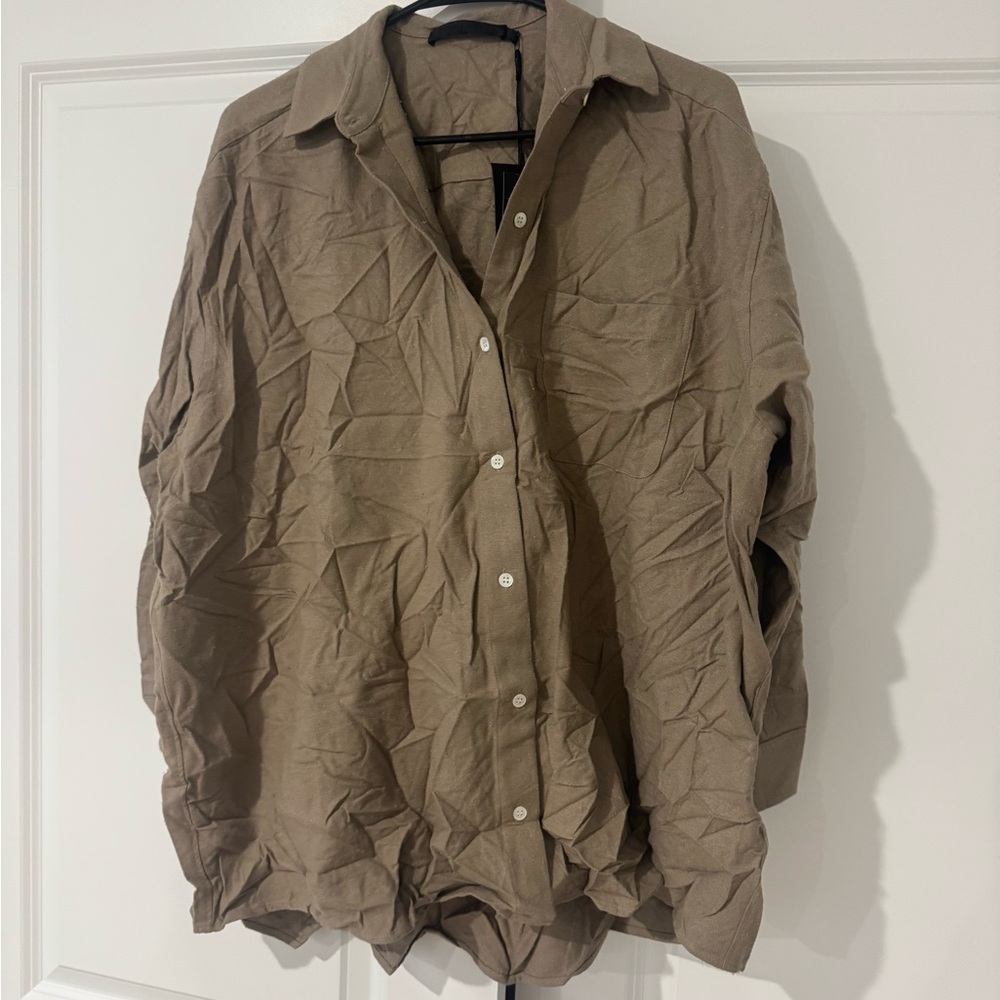 Jenni Kayne Casual Button Down Shirt - Light Brown